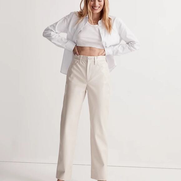 Madewell The Perfect Vintage Straight Pant: Faux Leather Edition Size 26 NWT - Picture 1 of 12